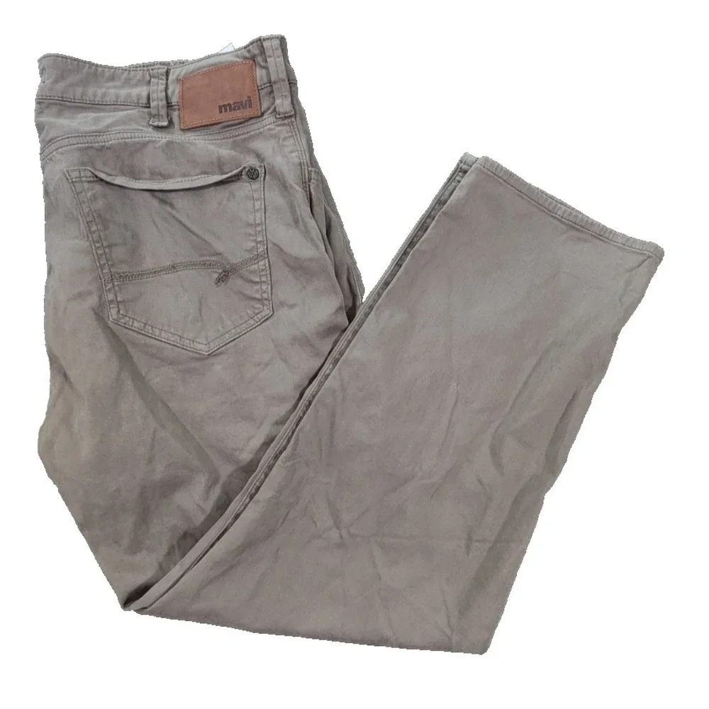 Mavi Zach Straight Leg Men's Jeans 38x28 Olive Green Stretch Denim‎